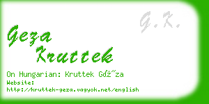 geza kruttek business card